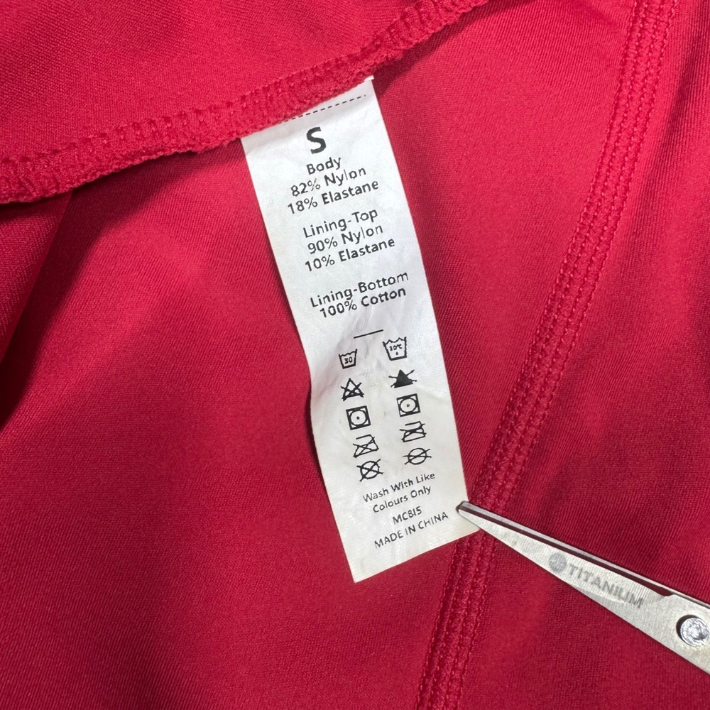 Backless Twisted Flare Halter Neck Exercise Dress with Built-in Shorts Red Small - Picture 10 of 16
